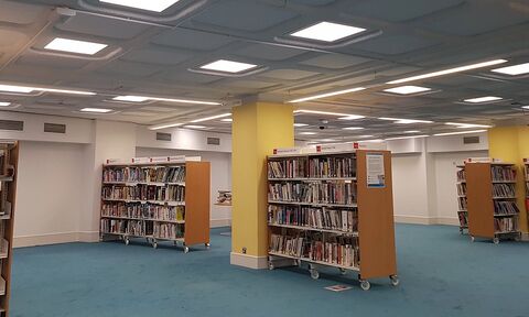 Image of the Redditch Library installation.